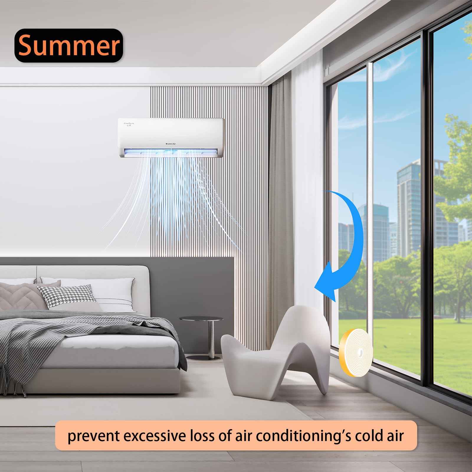 Weather Stripping,Weather Stripping for Door,Strong Adhesive, Lightproof, Soundproof Foam,Door Seal Strip for Door Frame,Window Frame(White,1 in x 1/4 in x 26Ft)