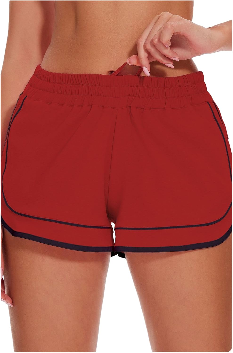 MEIVSO Women's Running Dolphin Shorts - 3'' Quick Dry Athletic Shorts with Zipper Pockets