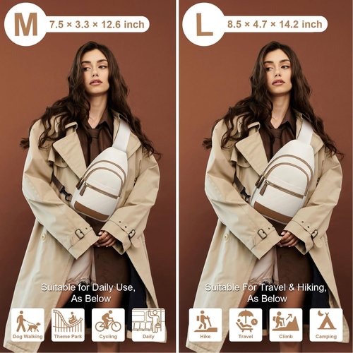 Capolo Sling Bag - Waterproof Crossbody for Men & Women | Trendy Casual Fanny Pack in Beige, Medium