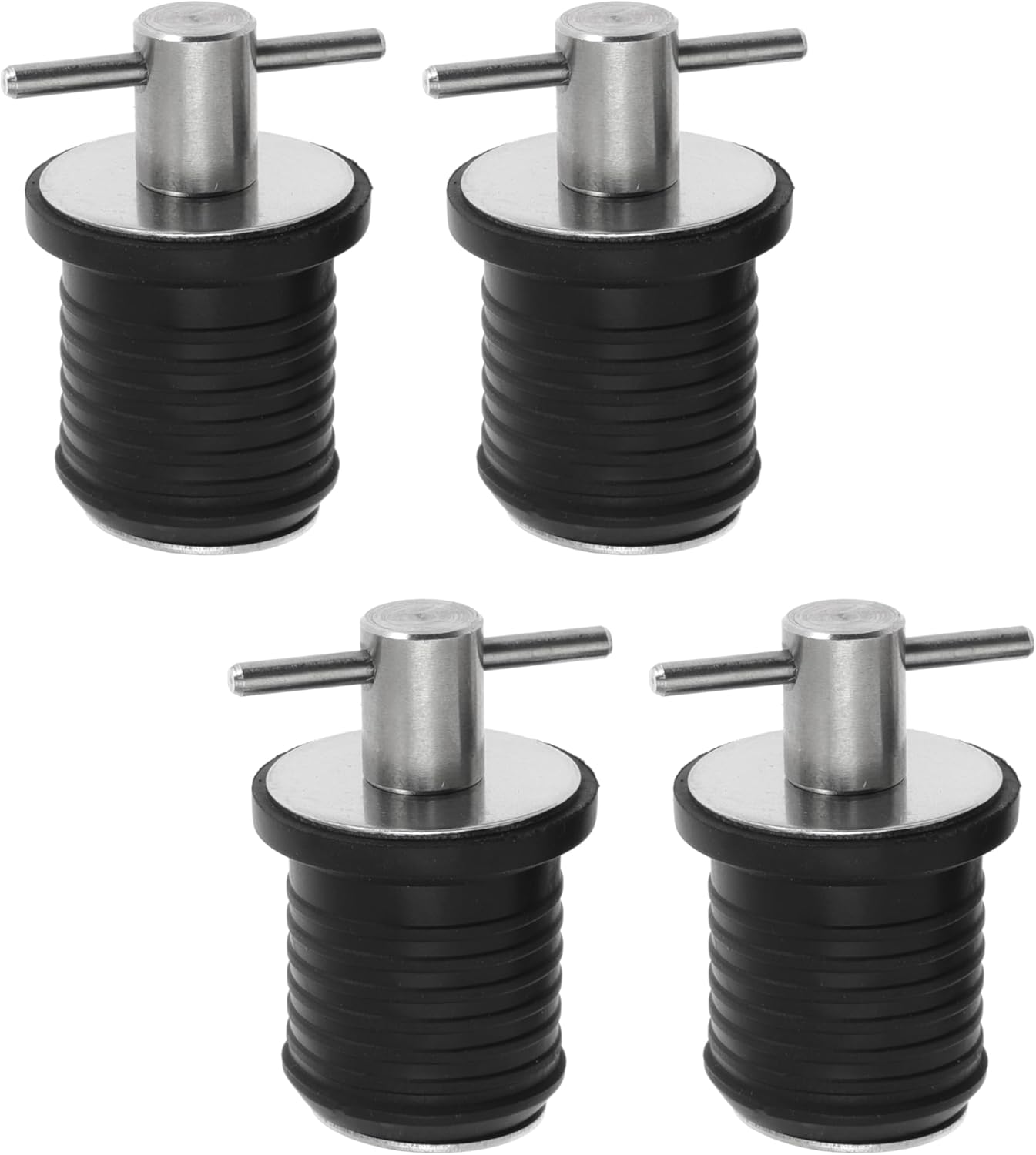 Boat Plug Set by [Brand Name] - 4-Pc T Handle Drain Plugs with Brass/Stainless Steel Handle | 1 Inch