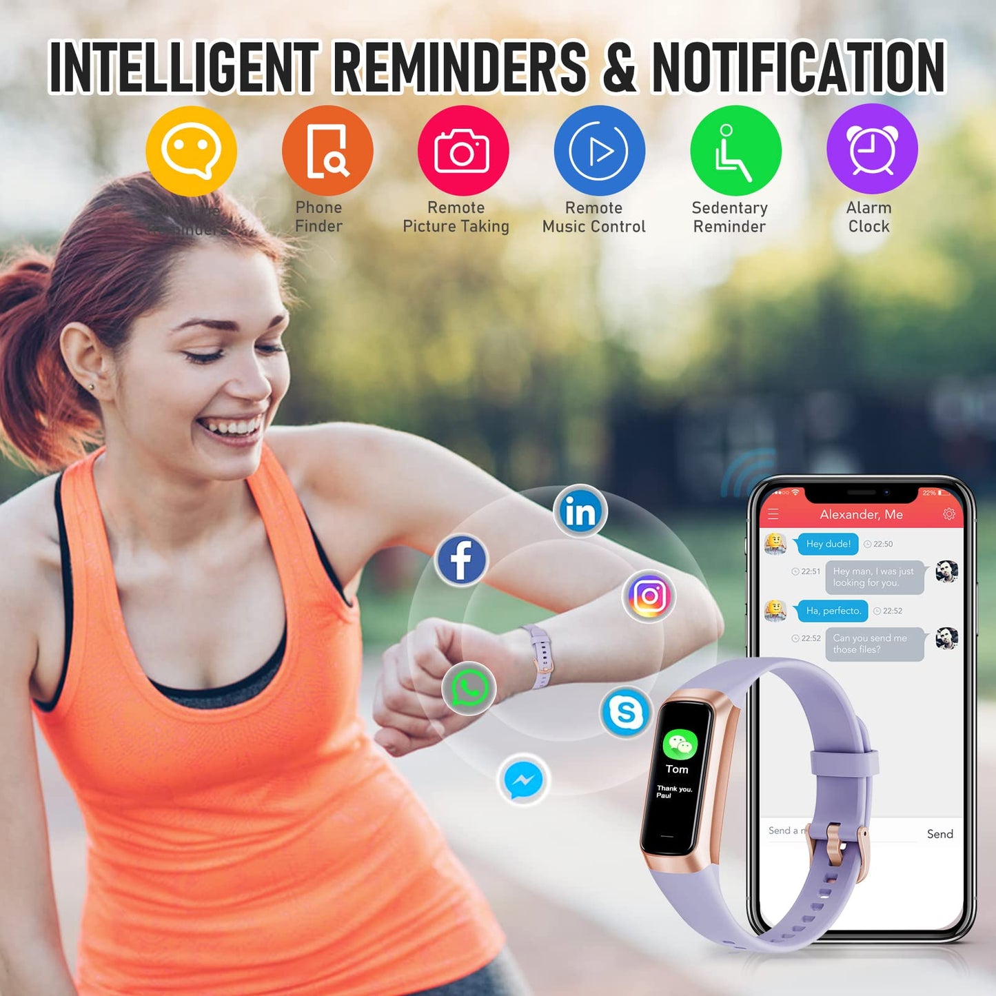 Bakoor Fitness Tracker with 24/7 Heart Rate Blood Oxygen Sleep Tracking, 1.10''AMOLED Touch Color Screen Fitness Watch Step Counter, Activity Pedometer for Women Men