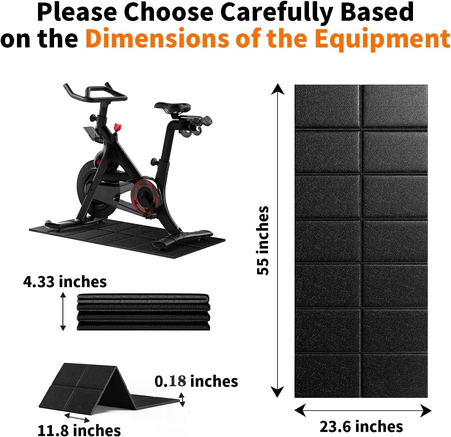 Walking Pad Treadmill Mat - 55x24 Carpet Floor Protection | Noise-Reducing Shock Absorption