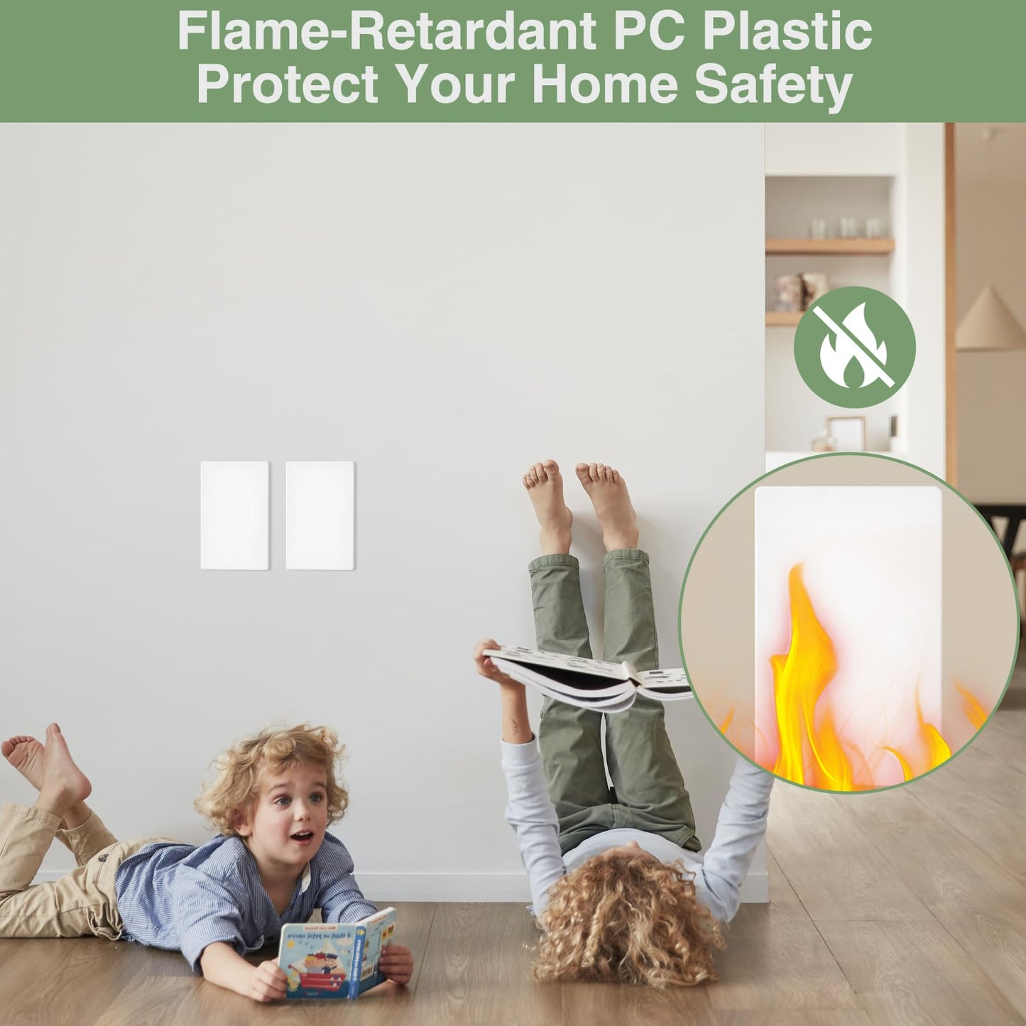 VJWEOU Screwless Blank Wall Plate Cover 4 Pack 1-Gang Blank Outlet Switch Covers Plate No Device Electrical Faceplate Standard Size 4.69" x 2.92" Impact Resistant, Gloss White