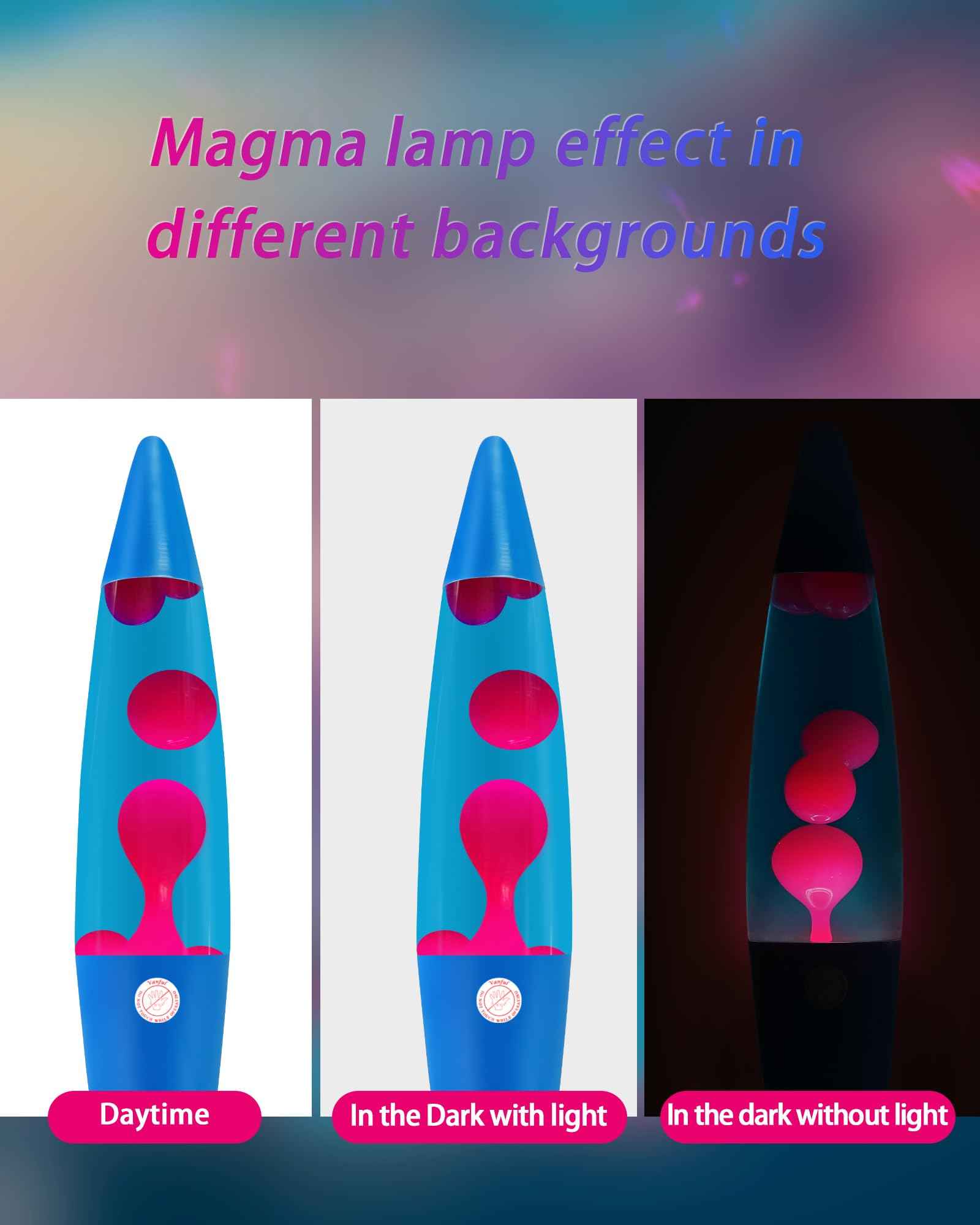 Vanful Liquid Motion Lamp Large Adored by Adults and Kids for Years, Motion Lamp with Pink Wax in Blue Water for Boys Girls Bedroom Office Decor, Relaxing Mood Light for Night Birthday Party