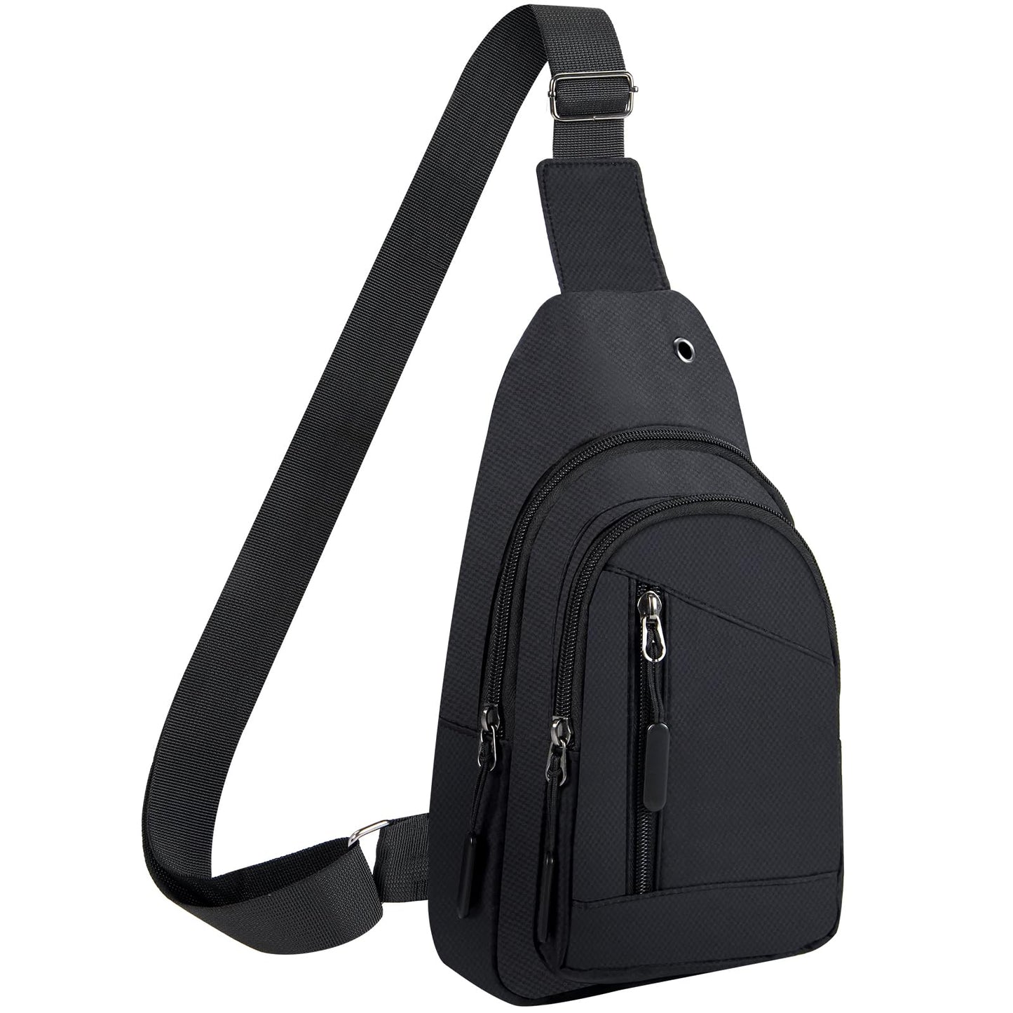 CisFyxia Crossbody Small Sling Bag for Women Men,Casual Lightweight Chest Pack Gym Athletic Backpack Multi Used Zipper Shoulder Daypack for Travel,Shopping,Hiking,Walking,Running,Biking,Black