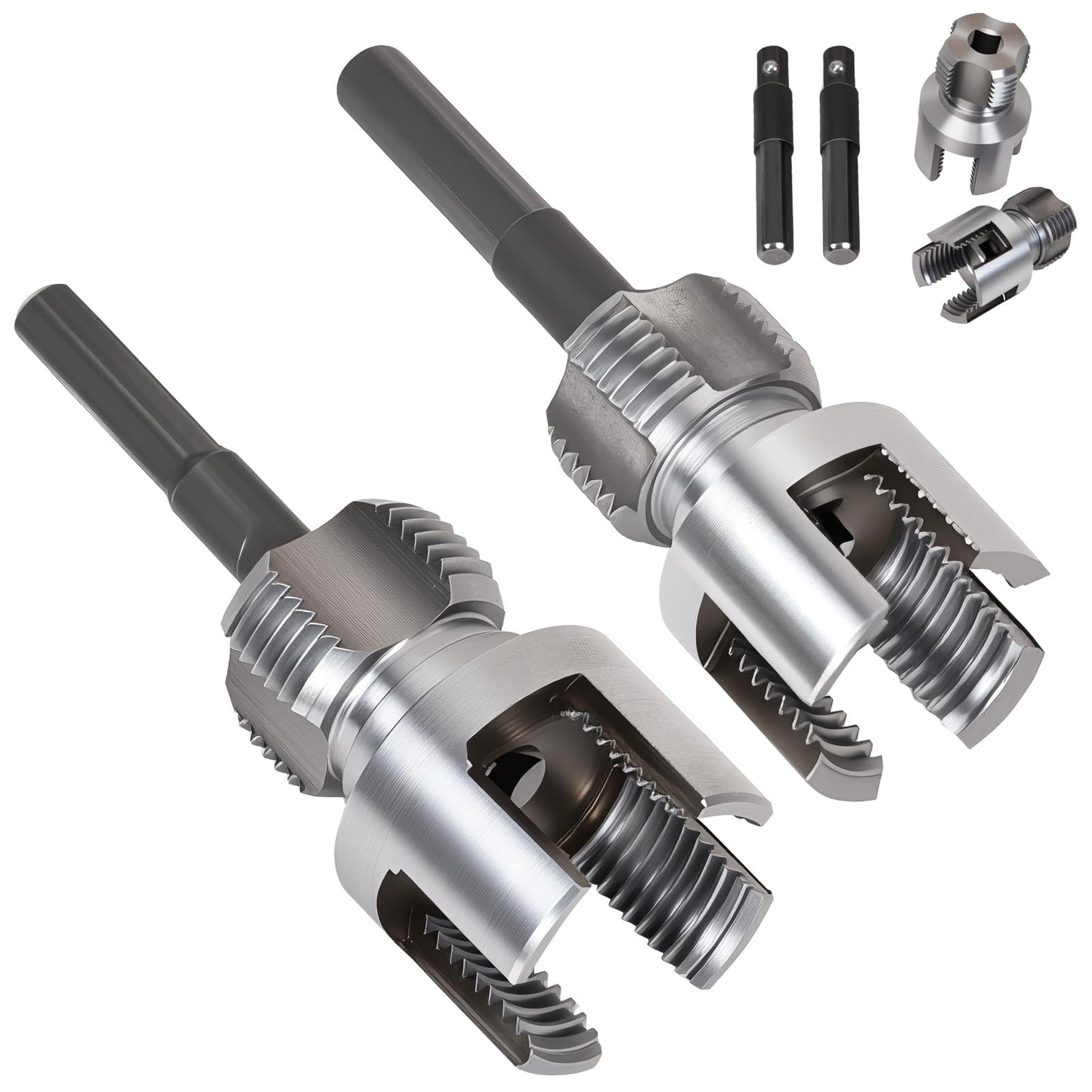 Muaoush 2PCS PVC Pipe Threader Kit - Dual-Function Internal & External Pipe Threading Tool for 1/2" & 3/4" PVC/Plastic Pipes