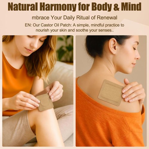 Nest Timber Castor Oil Pack Wrap (40 Count, 4 Sizes) – Leak-Proof Cotton Patches for Belly, Joints & Body Care – Self-Adhesive, Skin-Friendly & Breathable