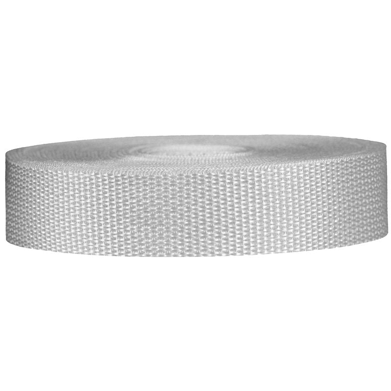 Strapworks Lightweight Polypropylene Webbing - Poly Strapping for Outdoor DIY Gear Repair, Pet Collars, Crafts - 1 Inch x 50 Yards - White