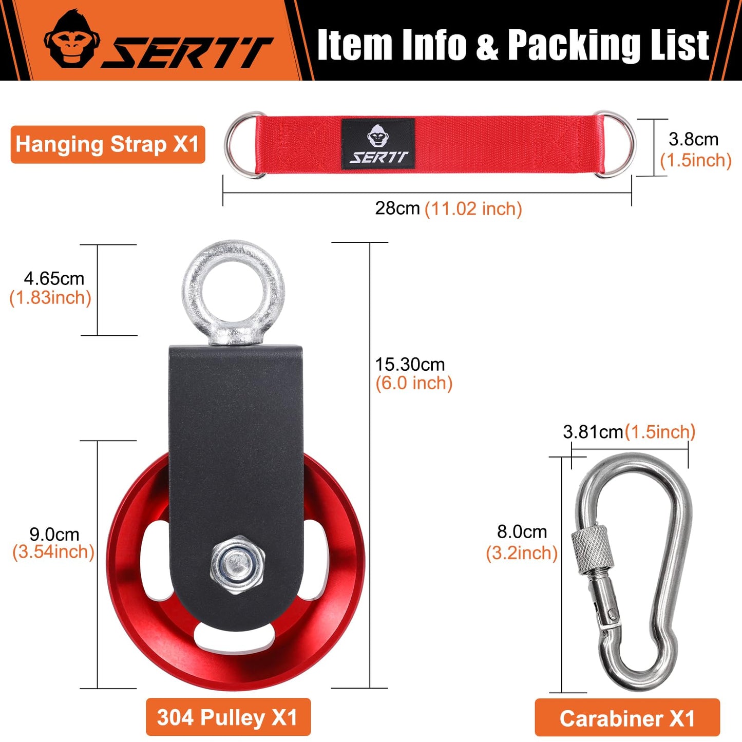 SERTT [1 Pack] Cable Pulley Wheel for Home Gym Pulley System, Upgraded 90mm Aluminium Alloy Gym Pulley for Maximum 660LBS Load