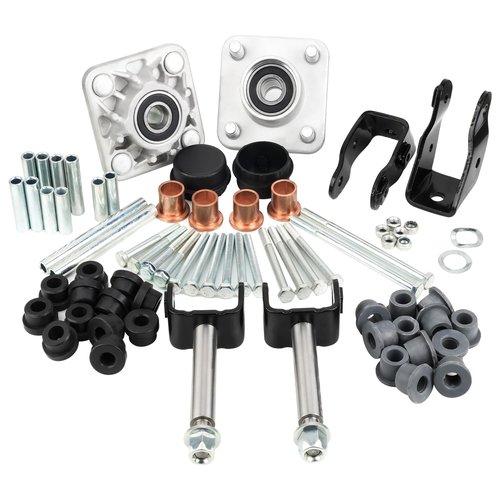 10L0L Deluxe Golf Cart Front End Repair Kit for Club Car Precedent 2004-Up Gas & Electric, Suspension Rebuild Kit with Bushings, Bearings, King Pins, and Hardware Replacement OEM 102357701