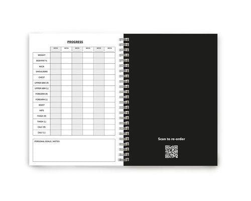 The Gym Log - The perfect logbook to record your Workouts - 8.26 x 5.8 inches with 104 pages and space for 100 workouts