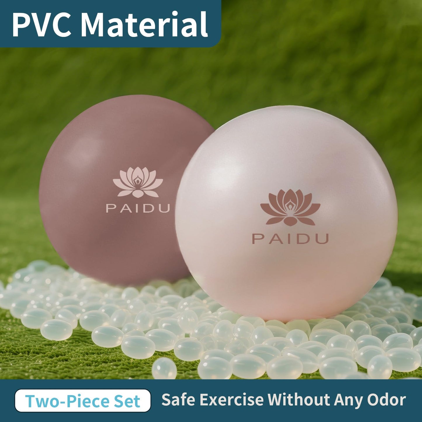 PAIDU Pilates Ball 10-inch Core 2pcs, Anti-Explosion and Anti-Slip Mini Yoga Balls, Suitable for Pilates, Yoga, Core Training, Physical Therapy, Balance, Stability, Stretching Exercises