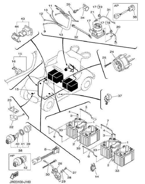 Golf Cart Receptacle Plug Compatible Yahama Receptacle JW2-H6181-02-00 |Yamaha Golf Cart Charging Receptacle Fits 2008-2010 G29 Drive Models