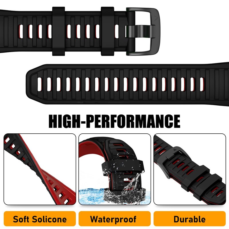 OVERSTEP for Garmin Instinct 2X Band, Soft Silicone Replacement Watch Strap Compatible with Garmin Instinct 2X Solar, Tactical GPS Smartwatch