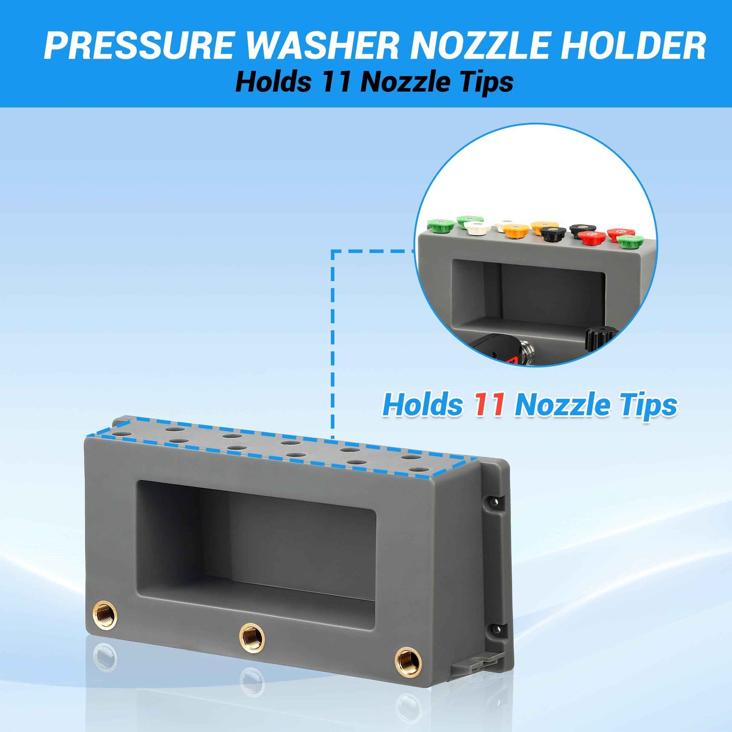 PWACCS Pressure Washer Gun Holder, Foam Cannon Holder, 1/4" Quick Connect Pressure Washer Nozzle Tip and Wand Holder, Foam Cannon Bucket Mount for Organize Power Washing Accessories