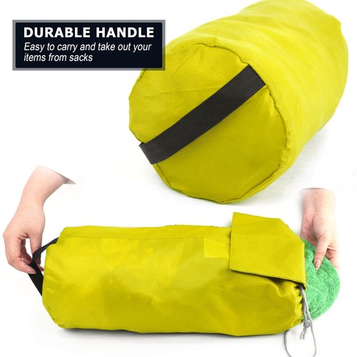 BeeGreen Ditty-Bags-Stuff-Cinch-Bags-for-Backpacking 6 Pack Small Drawstring with Dust Flap Compression Sack Bags Foldable Lightweight