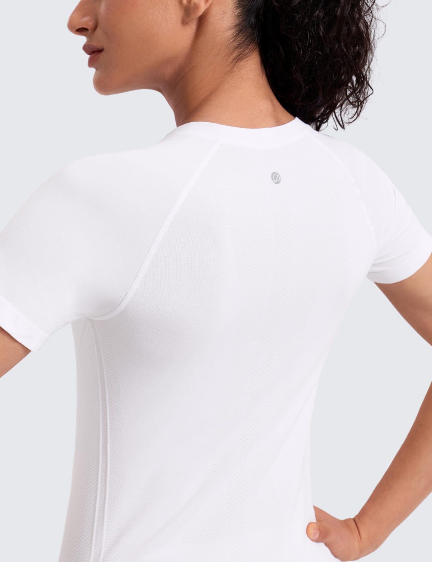CRZ YOGA Seamless T-Shirt Hip Length White X-Small
