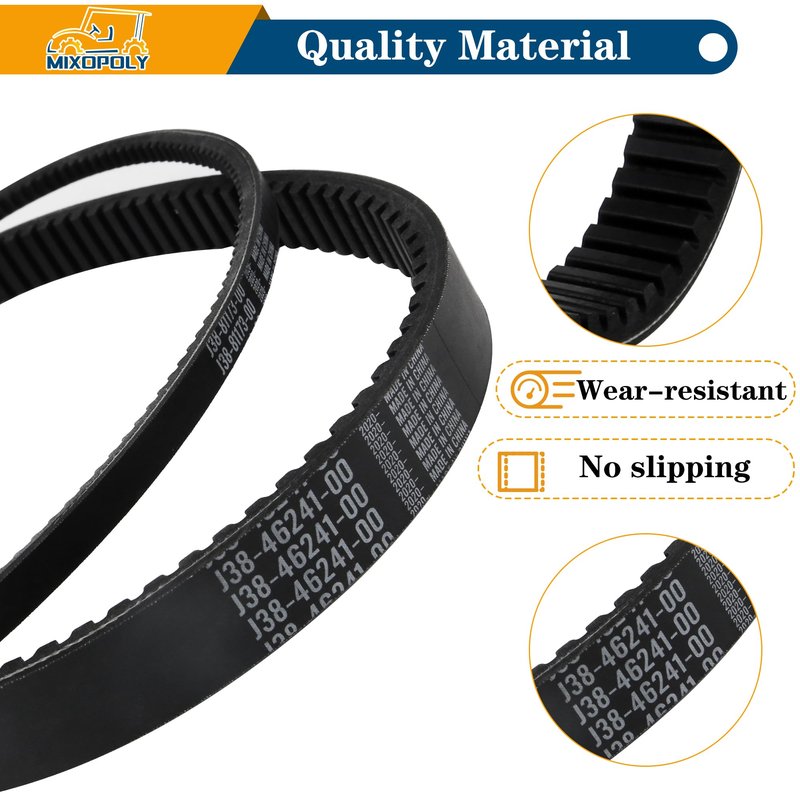 Mixopoly Starter Generator Belt & Drive Belt Kit for Yamaha G2, G5, G8, G9, G11, G14, G16, G22 and 2012-up G29 Gas Golf Cart, Replace OEM J55-G6241-00 J55-H1173-00 JN6-H1173-00