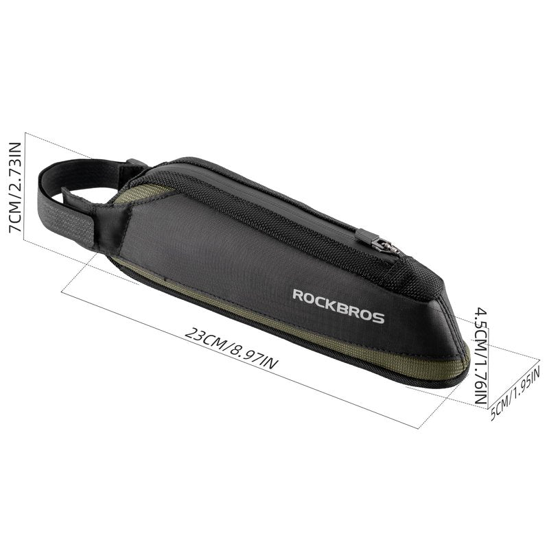 ROCKBROS Bike Frame Bag Top Bike Tube Bag Bike Triangle Bag Small Aerodynamic Bag for Triathlon and Gravel Bikes black
