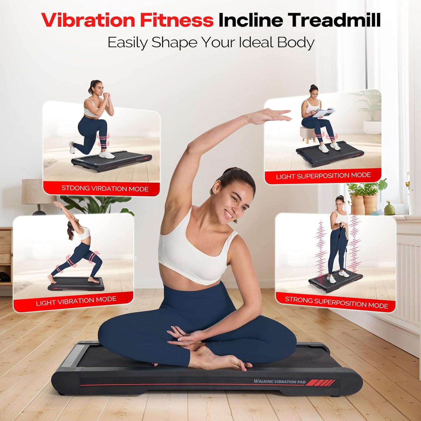 Sperax 3-in-1 Walking Treadmill Pad - Low Noise, Portable Under Desk Design with APP & Remote Control