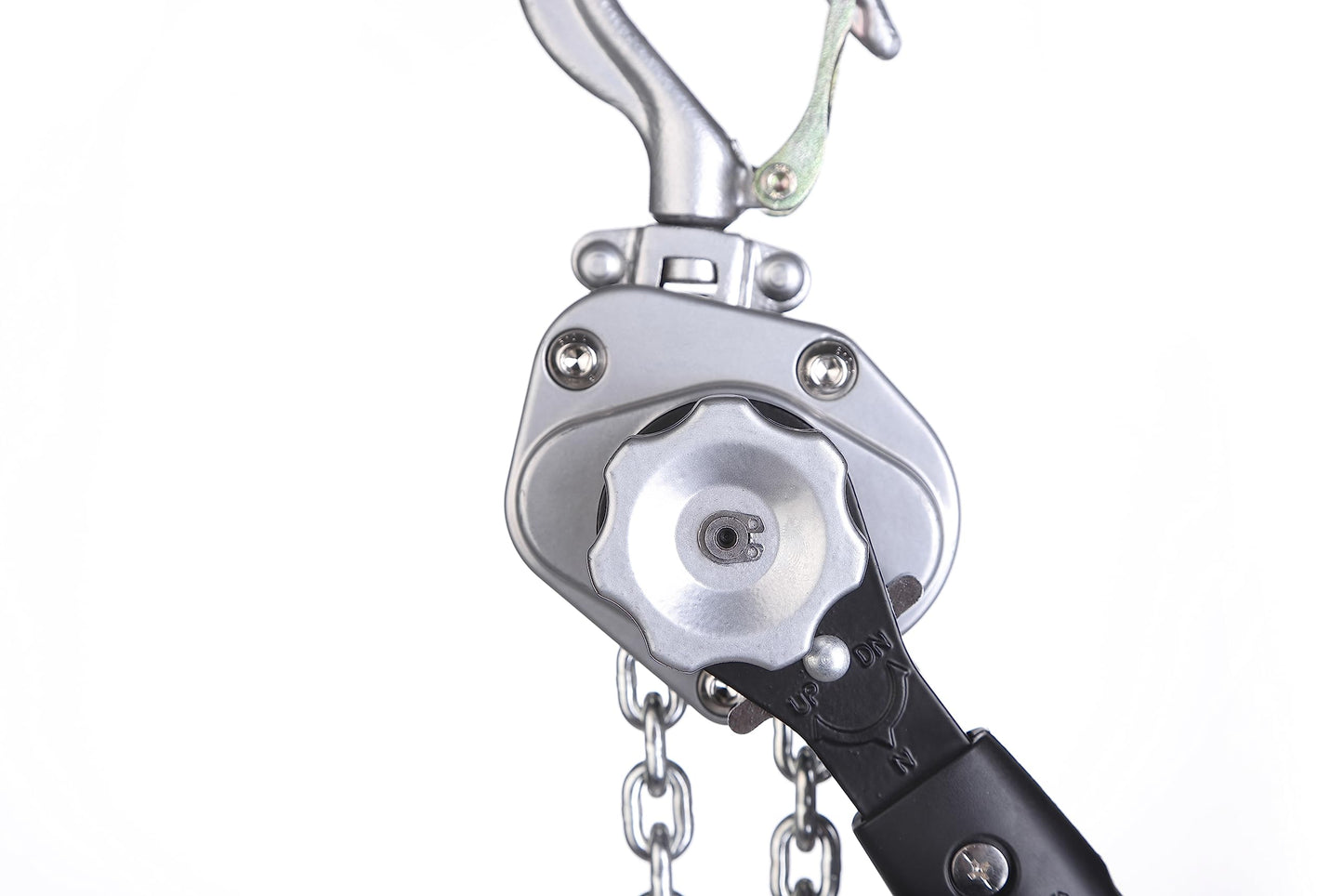 Amarite Mini Hand Lever Chain Hoist -0.25t 550lbs Come Along Chain Block with Alloy Steel G80 3M 10ft Chain-Light Weight Portable Mini-Puller Hoist 1/4 Ton Lifting Capacity, 10 Ft Lifting