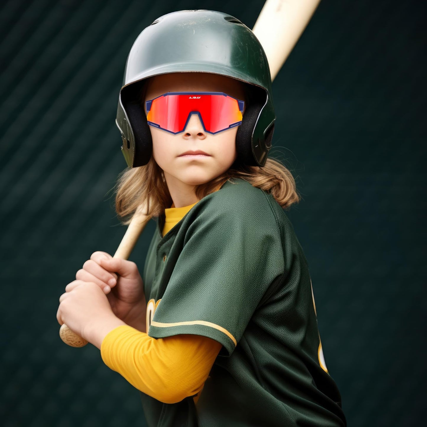 AJBAY Polarized Kids Sunglasses, Youth Baseball Sunglasses Ultra-Light TR90 Frame UV400 Sports Cycling Glasses for Boys Girls