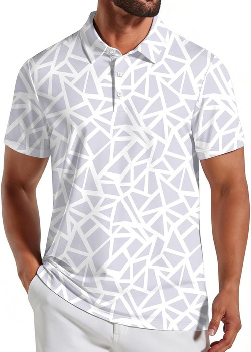 COOFANDY Men's Golf Polo Shirt - Quick Dry Performance, Moisture-Wicking, Casual Print | Short Sleeve