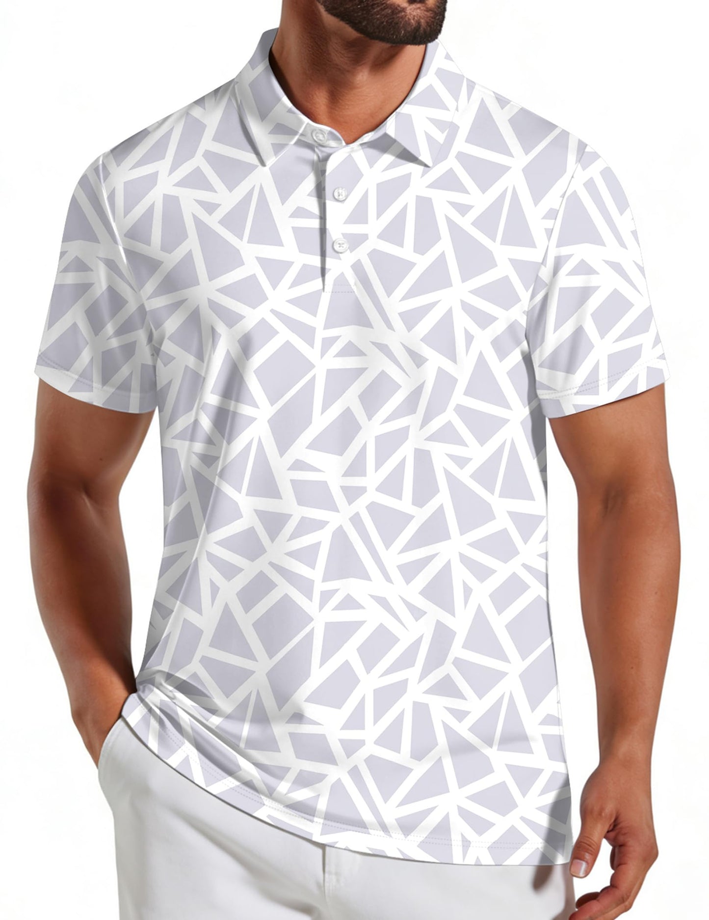 COOFANDY Men's Golf Polo Shirts Short Sleeve Quick Dry Performance Moisture Wicking Golf Shirts Casual Print Collared Shirt