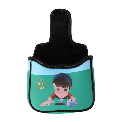 Golf Putter Cover, Magnetic Closure Mid Mallet Putter Cover, Funny Putter Head Cover, Square Putter Headcover for Odyssey Scotty Cameron (Go Home, Ball)
