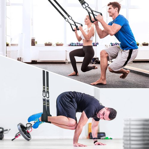 Home Resistance Training Kit, Workout Straps for Home, Adjustable Resistance Trainer with Handles, Door Anchor and Carrying Bag for Gym