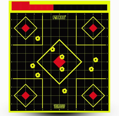 Fluorescent Yellow Shooting Target Stickers by [Brand Name] - 12x13 Inch for Handguns, Rifles & More | 10/25/50 Pack