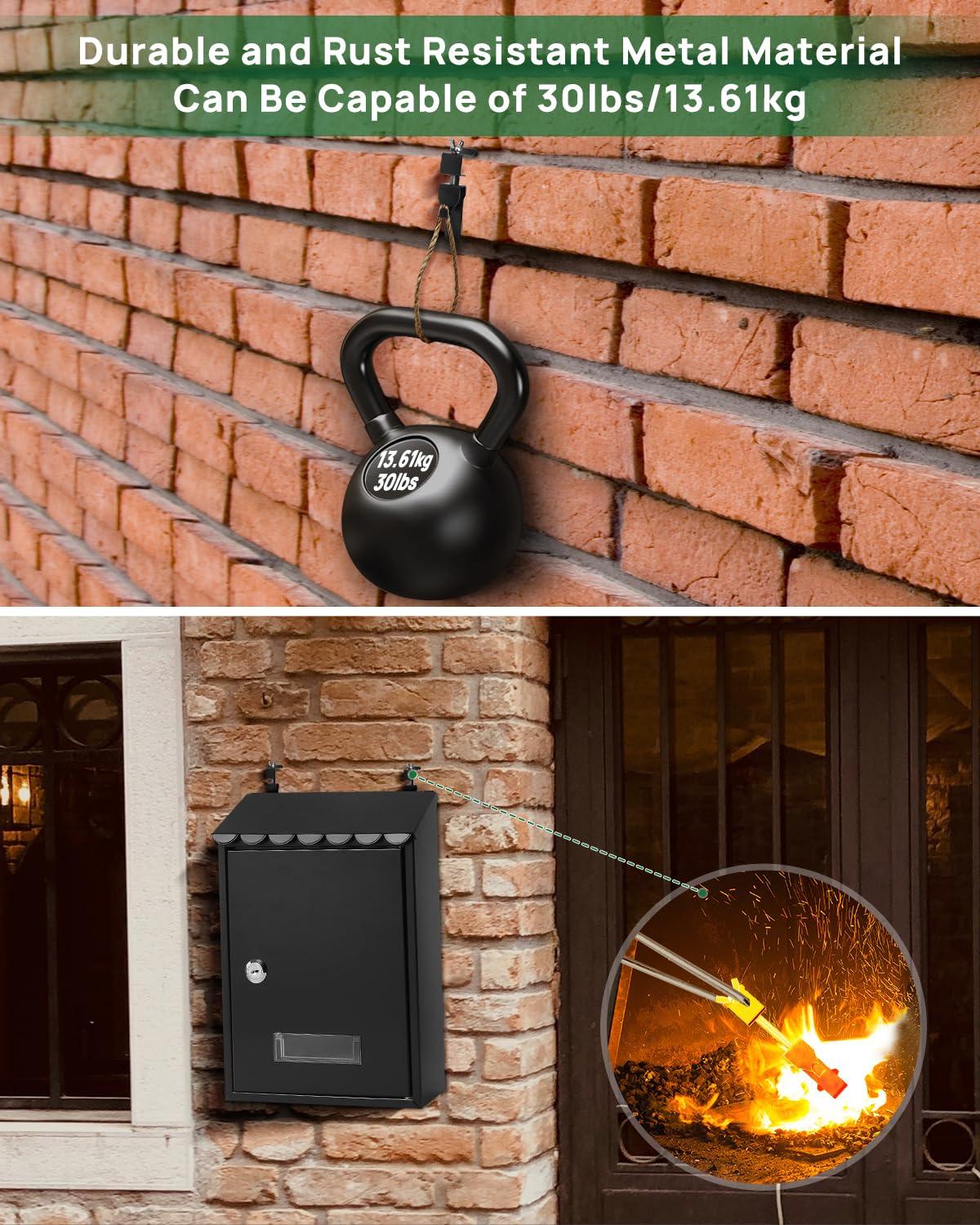 Stalishare Brick Clips, Brick Hangers Hooks for Hanging Outdoors No Drill, 1.97-2.91 inches Adjustable Brick Wall Clips, Metal Brick Picture Hangers No Damage (Pack of 4, Black)