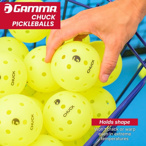 Gamma Chuck Tournament Pickleballs for Outdoor Play, Symmetrical 38-Hole Design Meets USAPA Standards, 3 Pack