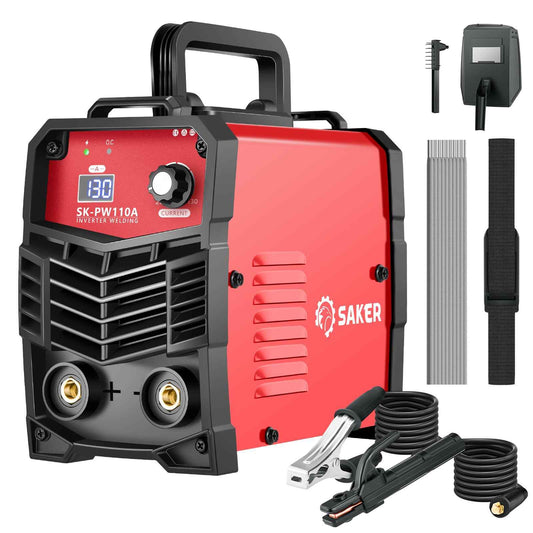 Saker Mini Stick Welder, 110V Portable Welding Machine, 20-130A Arc Welder with Smart LED Display, IGBT Inverter, Anti-Stick & Hot Start,Portable Stick Welder for Home & DIY