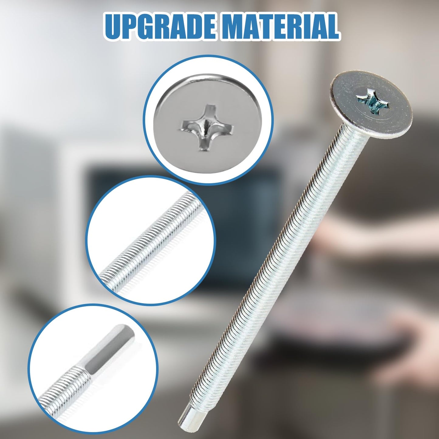 WB01X10180 Microwave Mounting Flat Bolt Easy Installation, Universal Fit |Compatible with GE, Kenmore, Hotpoint| Microwave Installation Flat Bolts（4 Pack）