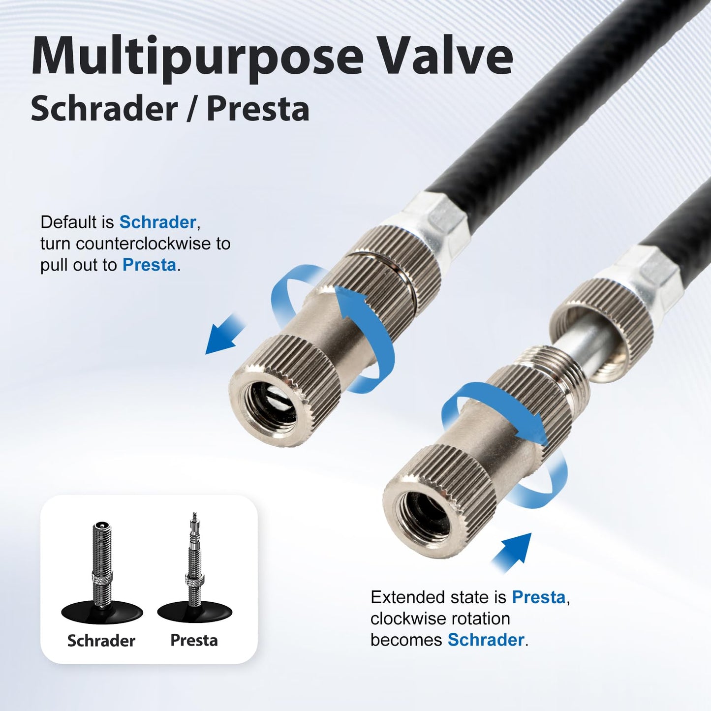 Hycline High Pressure Shock Pump with Gauge: 300 PSI Bicycle Pump for Front Fork & Rear Suspension - Mini Pump with Air Bleed for Road Mountain Bike Fits Schrader & Presta Valve - Black