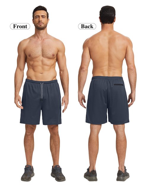 HOPLYNN 5 Pack Mens 2 in 1 Running Shorts with Liner, Quick Dry Workout Training Gym Athletic Sport Shorts with Pockets 2 Black 2 Gray 1 Blue X-Large