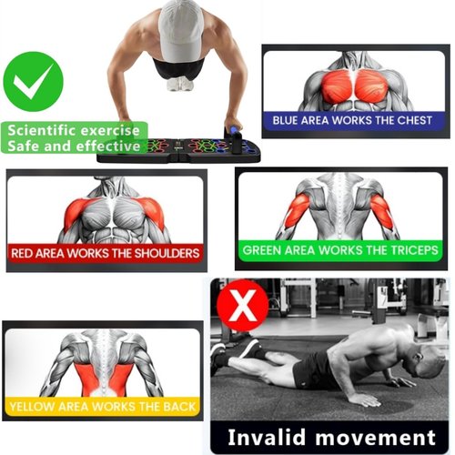 Home Workout Equipment Multi-Functional Pushup Stands System Fitness Floor Chest Muscle Exercise Professional Equipment Burn Fat Strength Training Arm Men & Women Weights (new no Rubber Wrap)