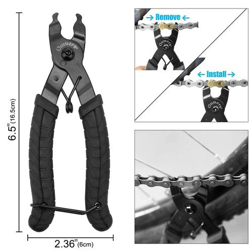Oumers Bike Chain Tool Set, Bike Chain Plier Bike Chain Splitter Chain Wear Indicator 3 Pairs Bicycle Missing Link for 6/7/8/9/10 Speed Easy Using Chain Remover Closer