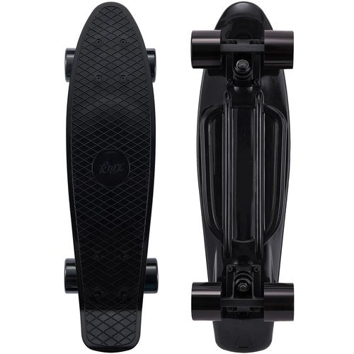 KMX Skateboard 22 Inch, Classic Cruiser Skateboard for Beginners and Advanced, Mini Cruiser Board for Boys, Girls, Kids, Students, Adults, Teens Small Penny Board(22 Classic Black)
