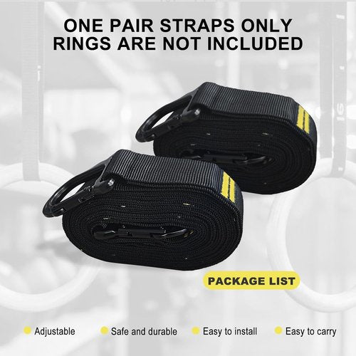 Adjustable Gymnastic Rings Straps by [Brand Name] - 8.2FT Long, 1000LBS Capacity | Perfect for Home Gym DIY