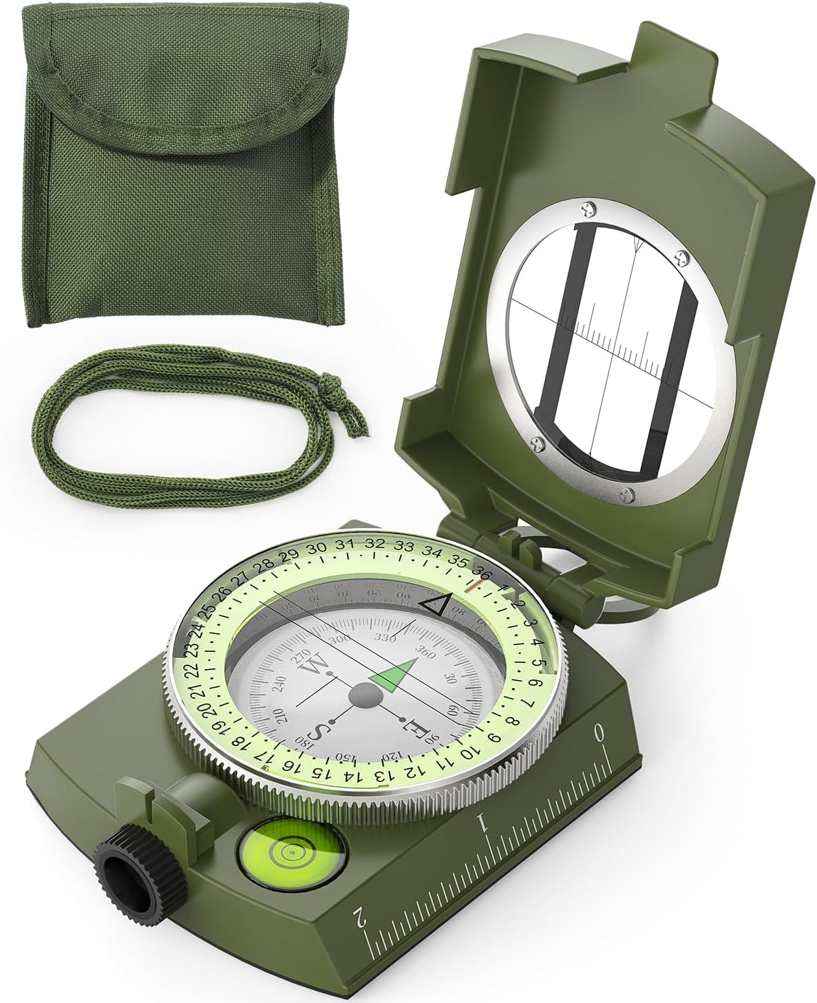 Sportneer Compass - Accurate Lightweight Orienteering Compass with Glow-in-the-Dark Feature | Waterproof Hiking Essential