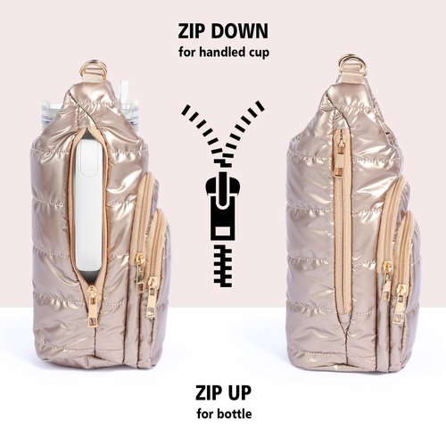 KYTACCU Water Bottle Holder with Strap，Water Bottle Carrier Bag for Stanley 40 oz/30 oz Tumbler with Handle,Water Bottle Crossbody Bag Sling Purse for Walking Hiking