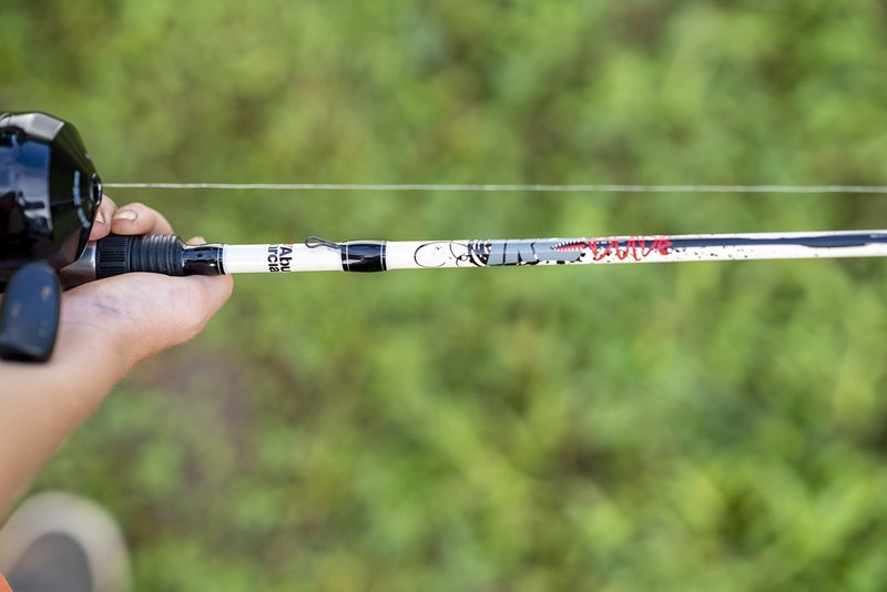 Abu Garcia 5’6" Ike Dude Youth Fishing Rod and Reel Spincast Combo, 2-Piece Rod, Size 6 Reel, Right Handle Position,White