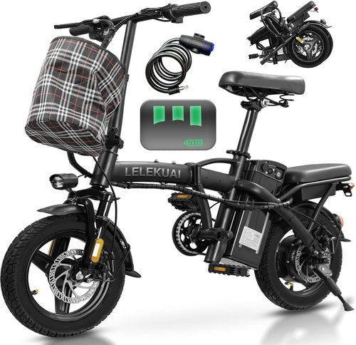 Electric Bike - Compact Folding Ebike for Adults & Teens | 560-740W Motor, 32 Miles Range, 14” Size