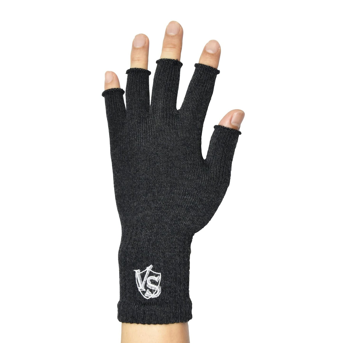 Vital Salveo Arthritis Fingerless Gloves for Women & Men, Compression Support for Hand Pain Relief, Carpal Tunnel, Typing, Gaming & Daily Use (Pair)-Large-Dark Grey