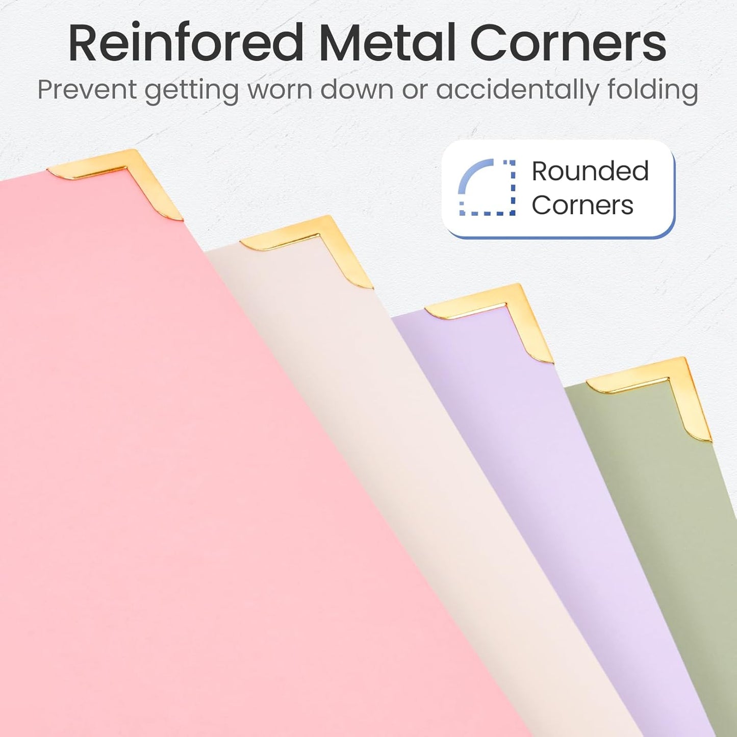 Sooez 1-Inch Three Ring Binder - Cute Design with Gold Foil & Metal Corners | Fits 8.5" x 11" Paper