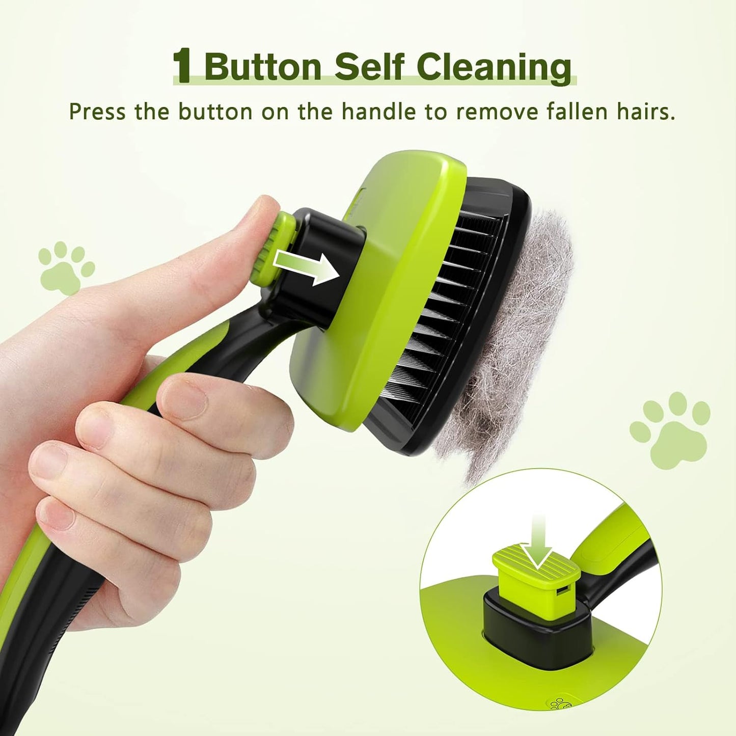 Pecute Self-Cleaning Slicker Brush - Lightweight Grooming Tool for Dogs, Cats & Rabbits | Removes Loose Fur