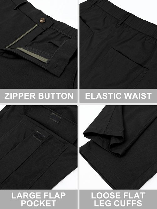 Comdecevis Mens Casual Gym Sweatpants Golf Cargo Jogger with Pockets Stretch Workout Jogging Pants Black XL