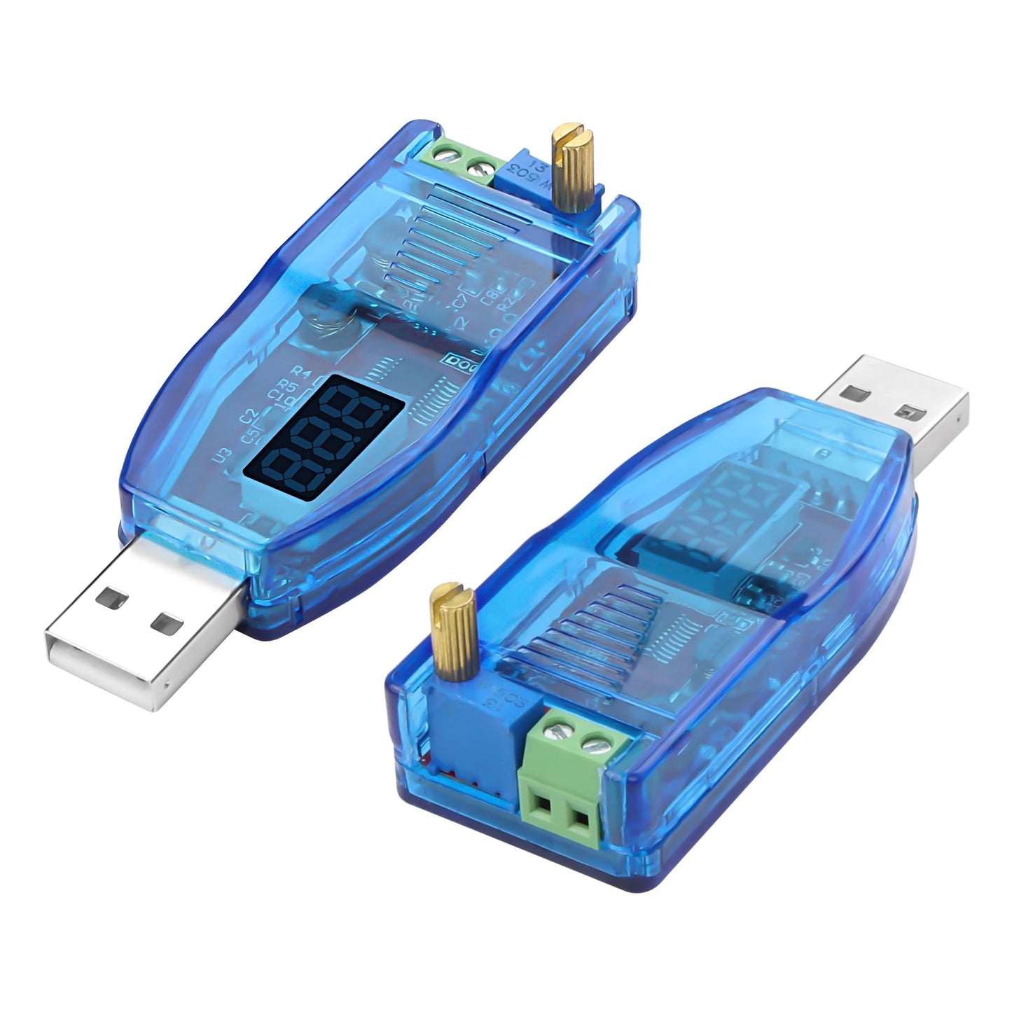 XMSJSIY DC - DC USB Buck Boost Converter Voltage Regulator 5V to 1.8V 3.3V 5V 9V 12V 24V Adjust Step Up Step Down Power Supply Module Max 3W USB Power Supply with LED Voltmeter